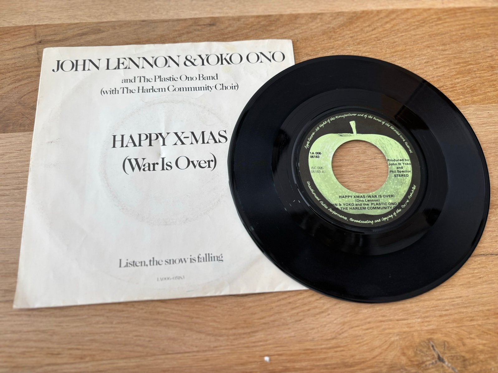John Lennon - happy x-mas vinyl 7” kerst, Cd's en Dvd's, Ophalen of Verzenden, Zo goed als nieuw, Pop