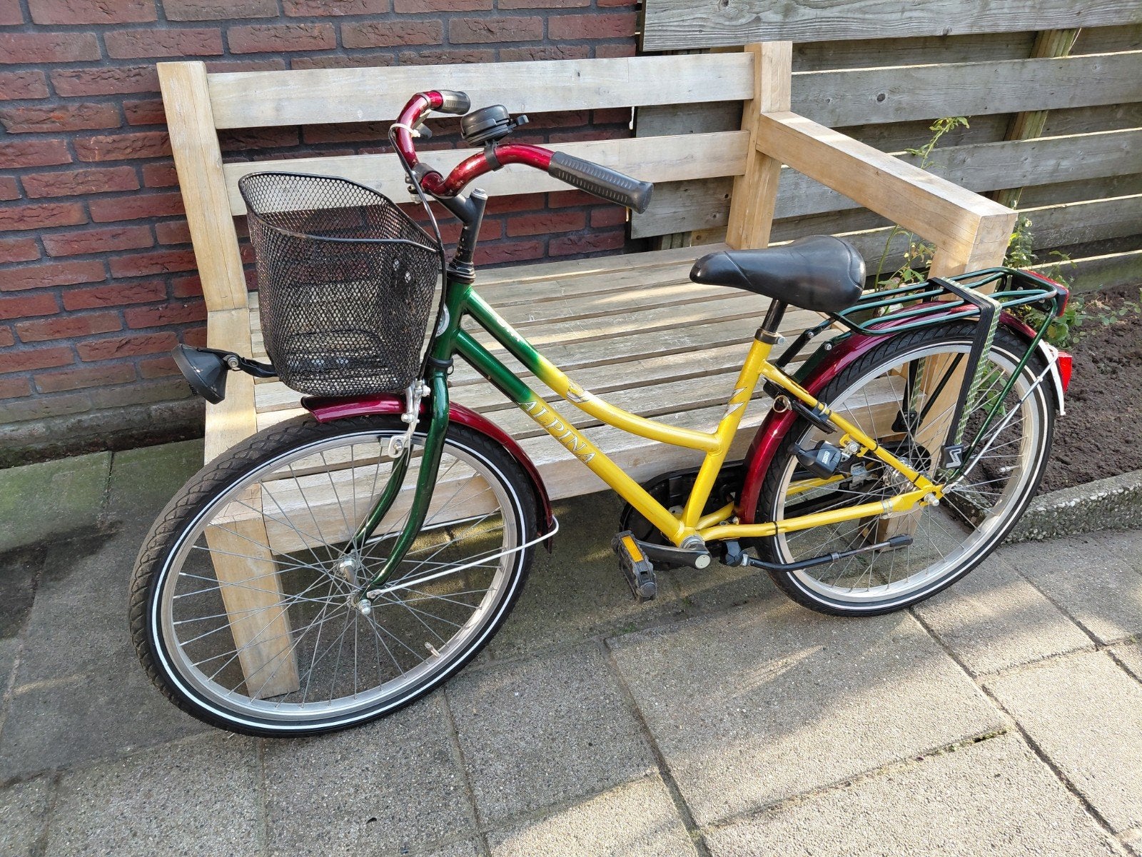 24 inch Alpina GTX kinderfiets met mand en bagagedrager, Fietsen en Brommers, Ophalen, Terugtraprem, Alpina, Handrem