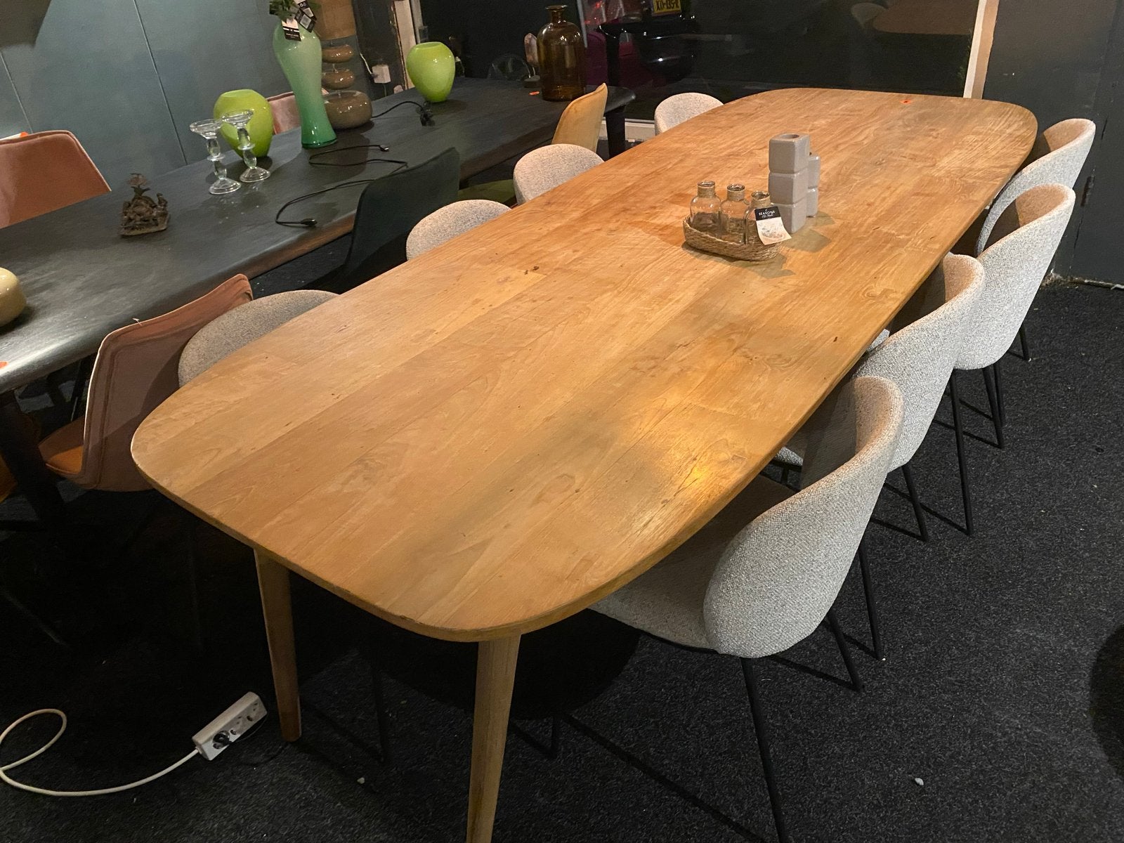 Deens Ovale Eettafel tabassum 220x100 van Gerecycled Teak, Ophalen, 100 tot 150 cm, Teakhout, Vijf personen of meer
