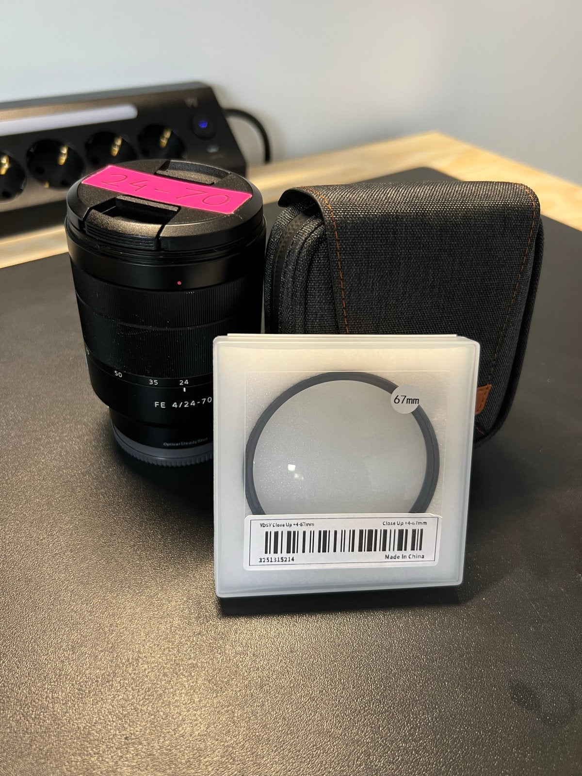 Sony Zeiss 24-70 f4 lens met K&F filters en macrofilter, Ophalen, Sony E-mount, Gebruikt, Sony