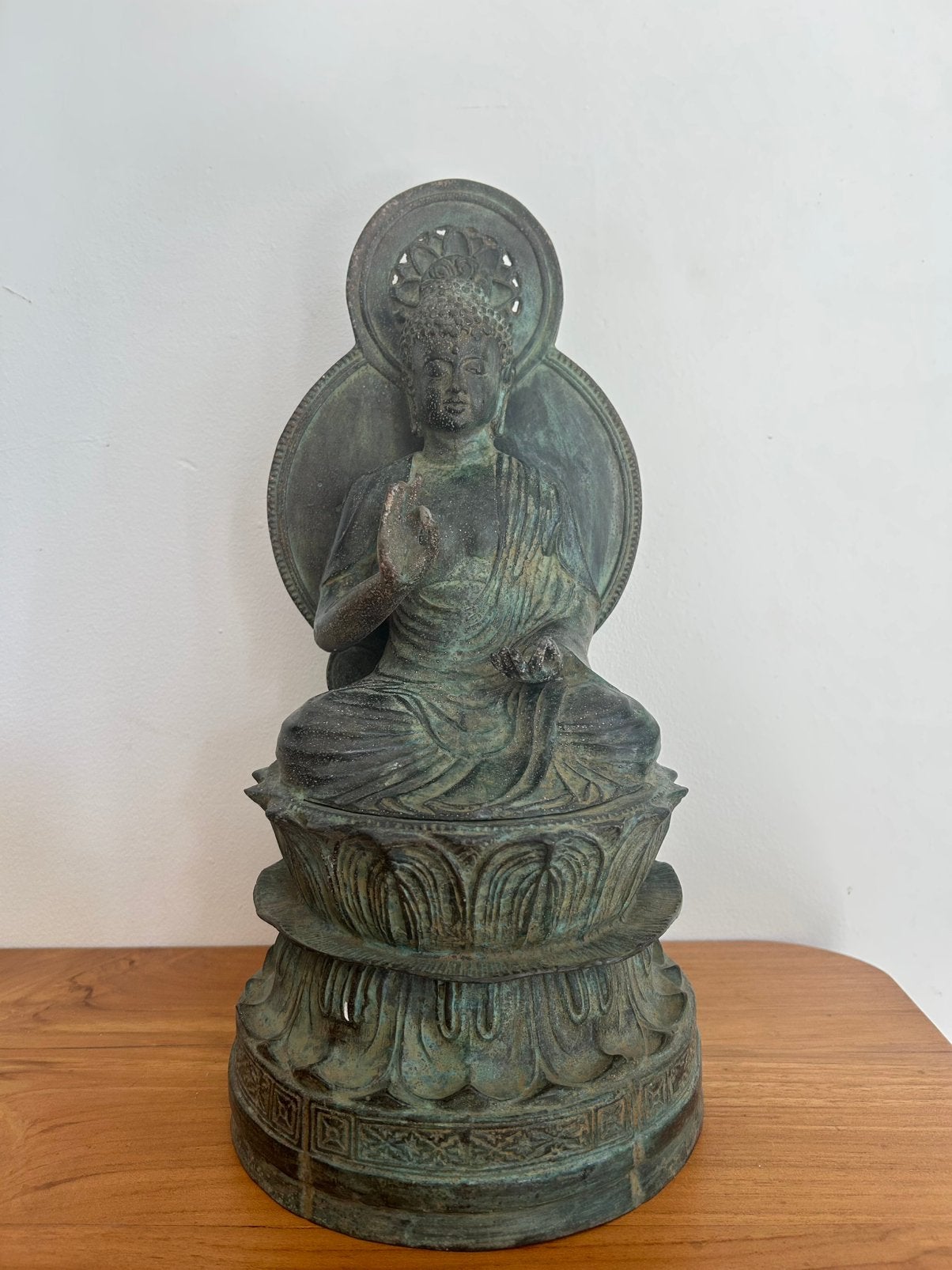 Prachtige Oude Tibetaanse Boedha op Lotus Altaat, Tibet, Ophalen of Verzenden