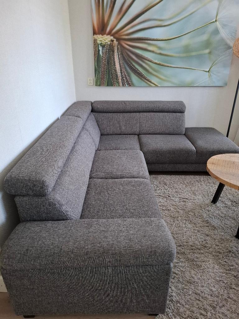 Hoekbank met verstelbare hoofdsteunen en extra lounge, Ophalen, 250 tot 300 cm, Gebruikt, Minder dan 75 cm