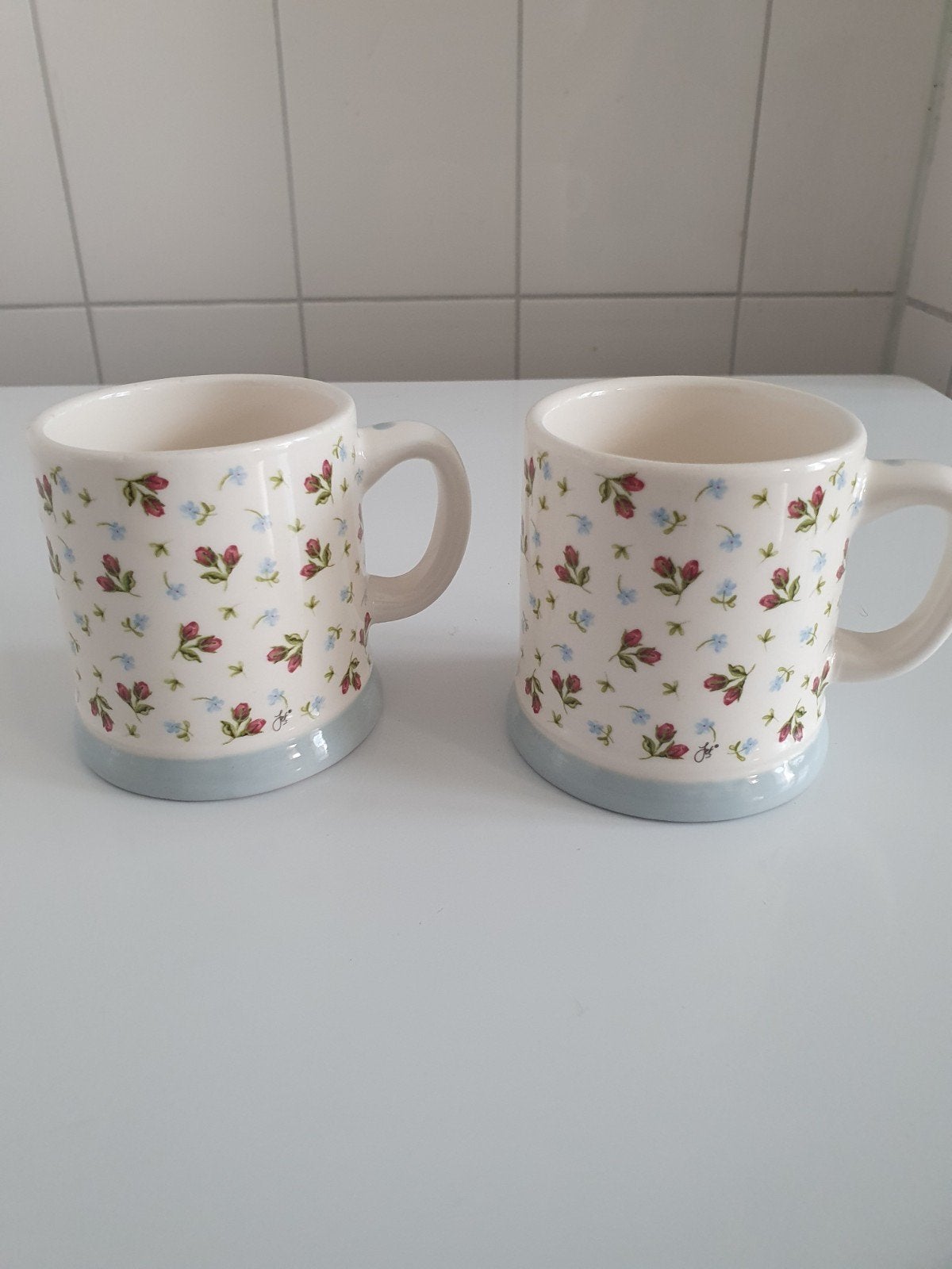 Douwe Egberts Jet by Ter Steege mokken - bloemenprint, Ophalen of Verzenden, Zo goed als nieuw, Overige stijlen, Kop(pen) en/of Schotel(s)