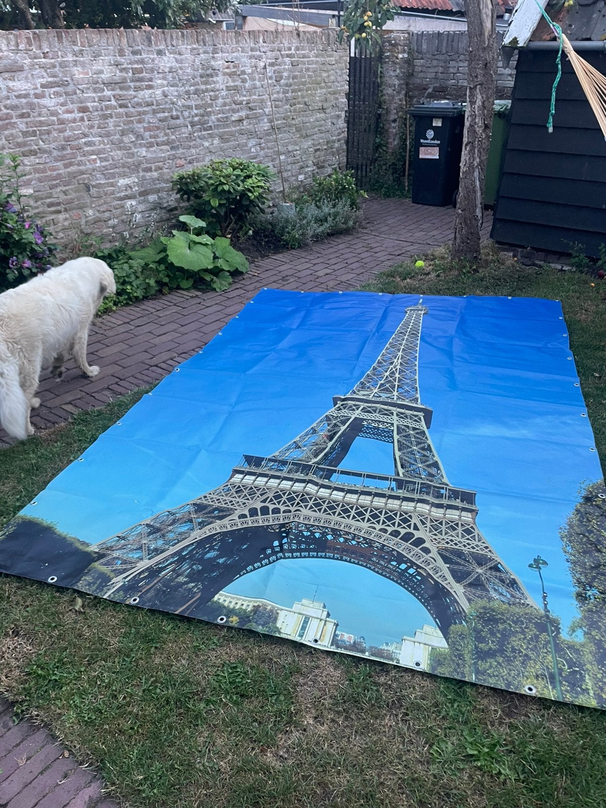 Pvc Tuinposter eiffeltoren (2x3 mtr), Tuin en Terras, Ophalen of Verzenden, Zo goed als nieuw
