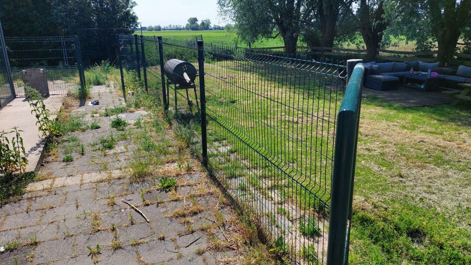 Hekwerk, Ophalen, Met poort, Gebruikt, Dubbelstaafmat hekwerk