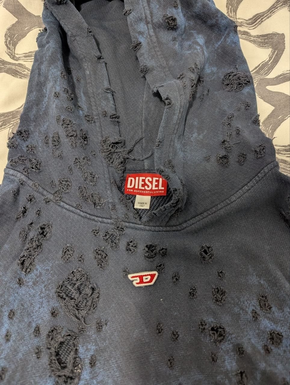 Diesel hoodie met distressed look - Maat L, Ophalen of Verzenden, Zo goed als nieuw, Diesel