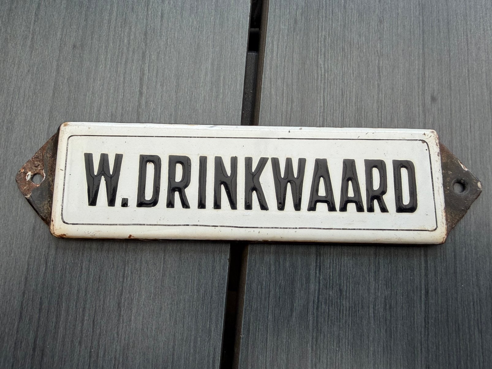 Emaille bordje Drinkwaard, Antiek en Kunst, Antiek | Emaille, Ophalen of Verzenden