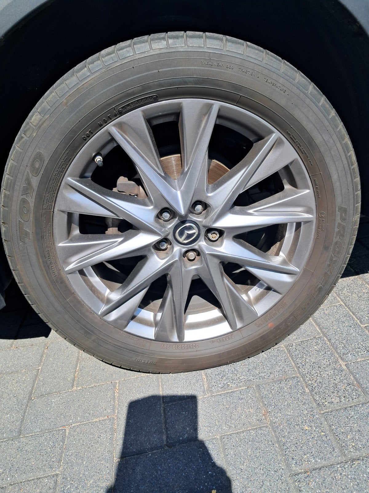 Mazda CX 5 CX5 CX-5 19 velgen Toyo Proxes zomerbanden + TPMS, Auto-onderdelen, Banden en Velgen, Gebruikt, Banden en Velgen, Personenwagen