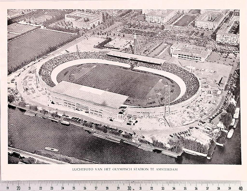 Amsterdam 1940; luchtfoto van het Olympisch Stadion, Verzenden, Voor 1940, Gebruikt, Overige onderwerpen