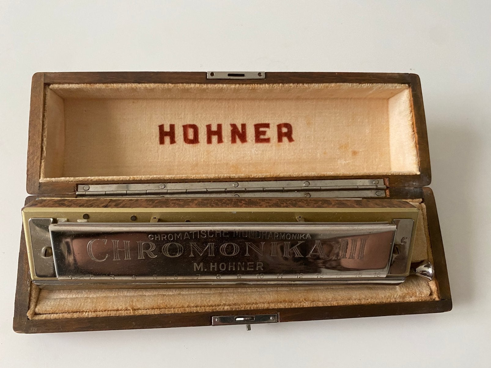 Horner Chromonico mondharmonica met doos, Ophalen of Verzenden, Zo goed als nieuw