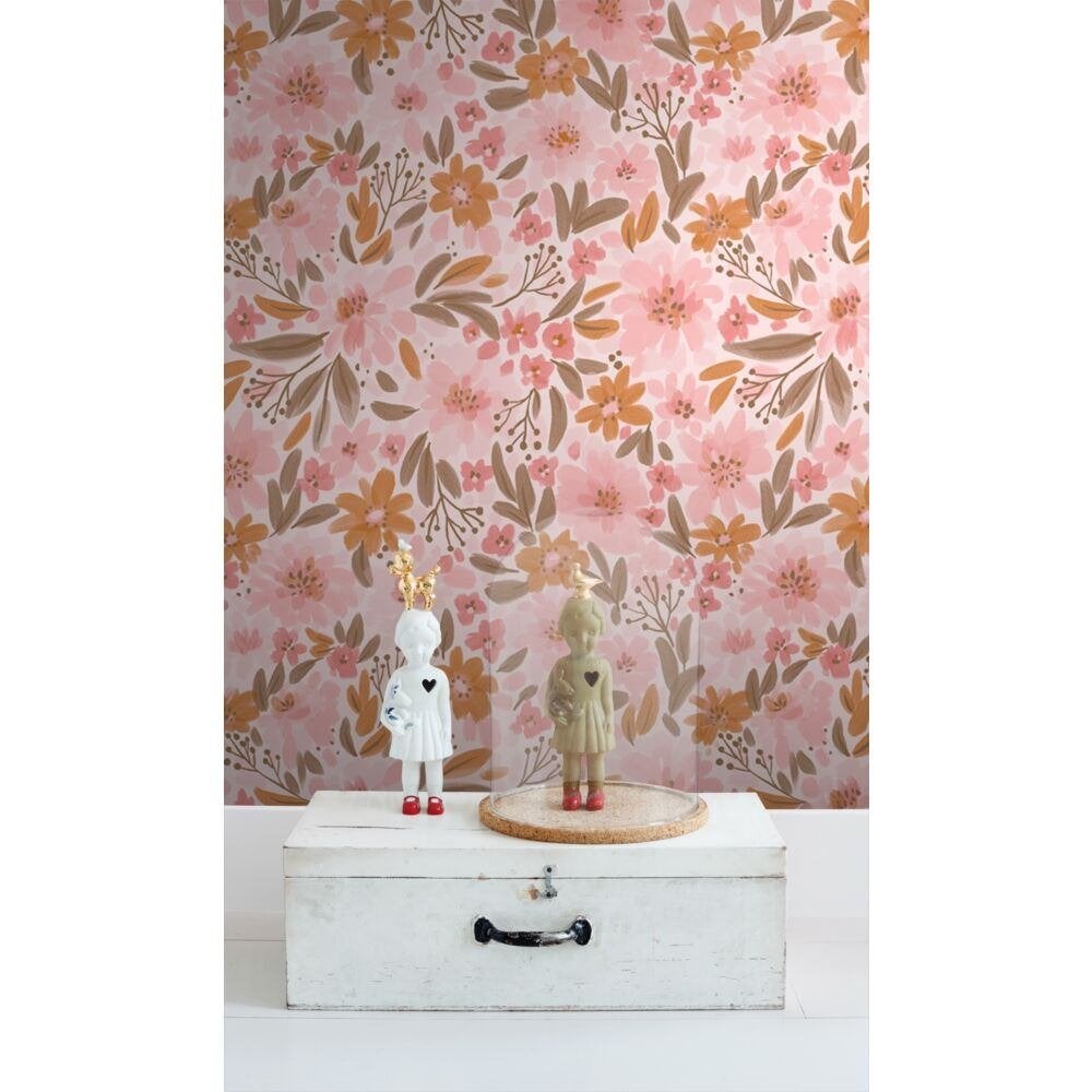 Esta behang vintage flowers gratis lijm, Ophalen of Verzenden, 75 m² of meer