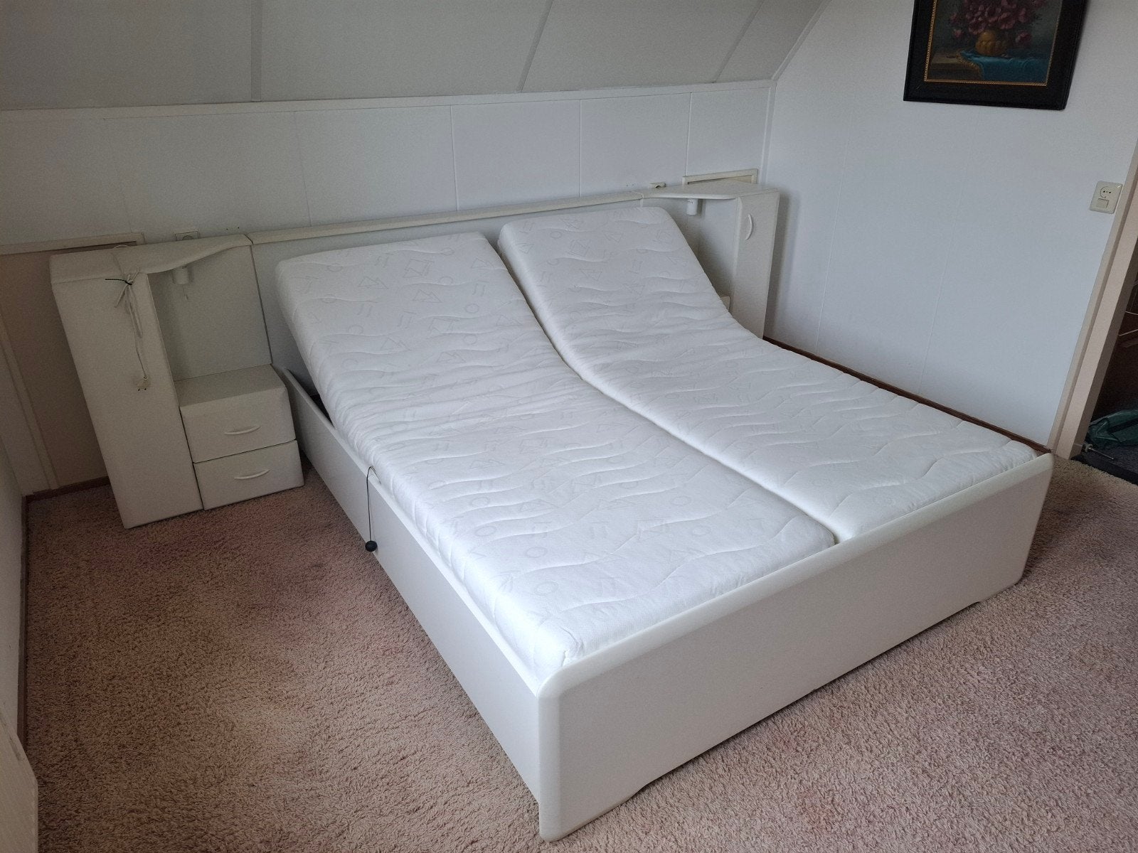 2 persoons ledikant 160 x 200 met verstelbare Auping bodems, Huis en Inrichting, Ophalen, Gebruikt, Tweepersoons, 160 cm