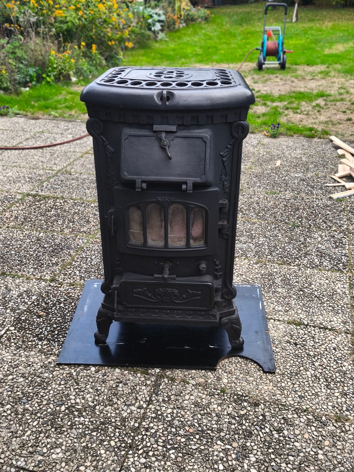 Thermocet Rose Houtkachel Gietijzer, Huis en Inrichting, Ophalen, Gebruikt, Houtkachel, Vrijstaand