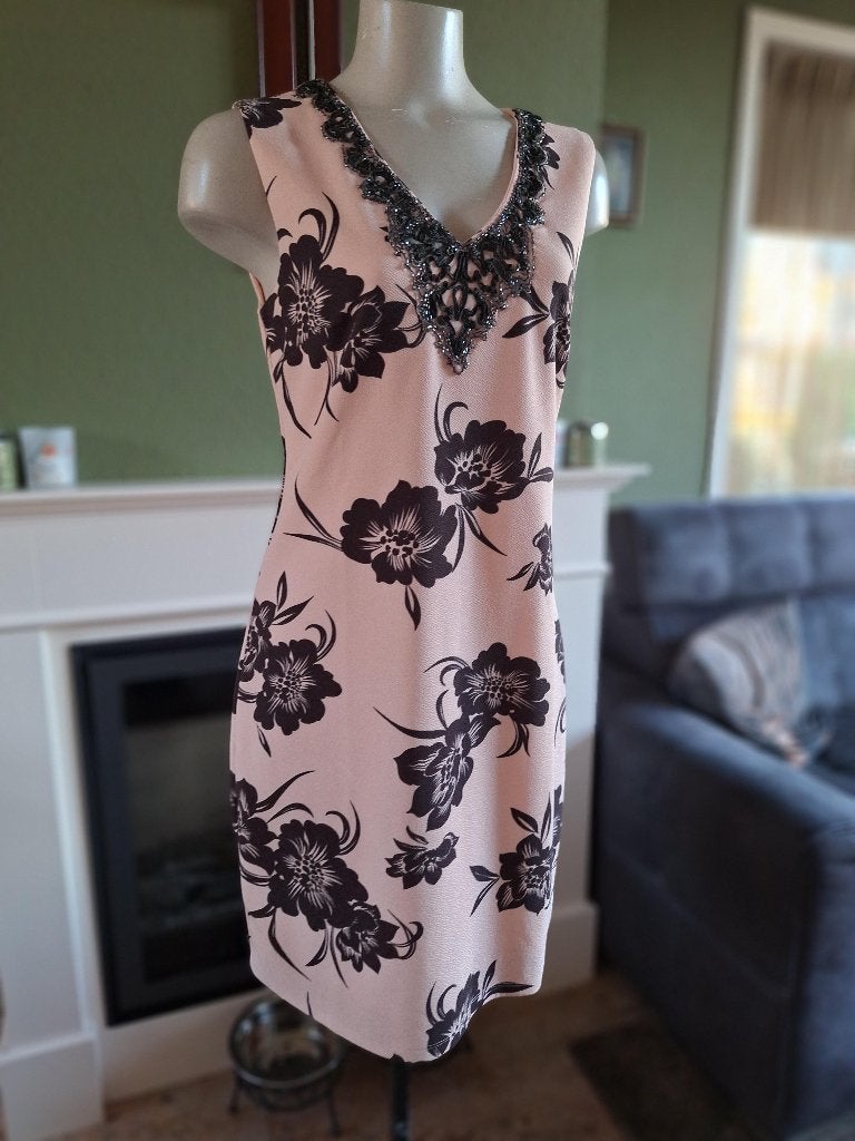 K-Design K design gevoerde roze bruine jurk M, Maat 38/40 (M), K-design, Verzenden, Zo goed als nieuw