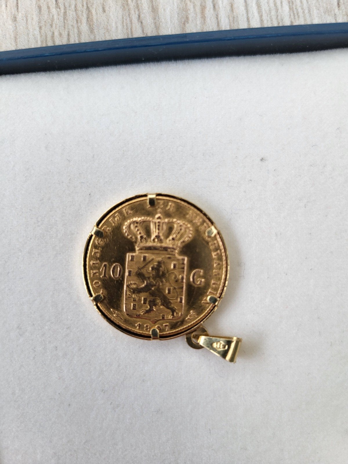 Gouden Tientje Wilhelmina in hanger, gecontroleerd, Ophalen, Goud, Koningin Wilhelmina, Losse munt