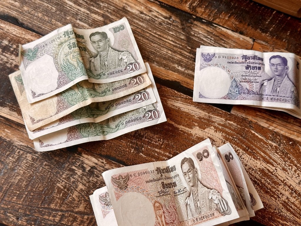 Kavel Oude Bankbiljetten Thailand - 19 stuks Thaise Baht, Postzegels en Munten, Bankbiljetten | Azië, Ophalen of Verzenden, Zuidoost-Azië