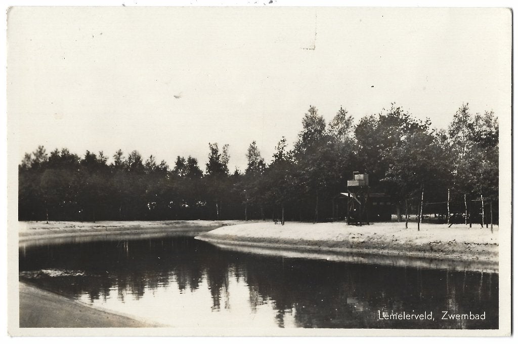 Lemelerveld, Zwembad. Opruimingskaart, Verzenden, 1960 tot 1980, Gelopen, Overijssel