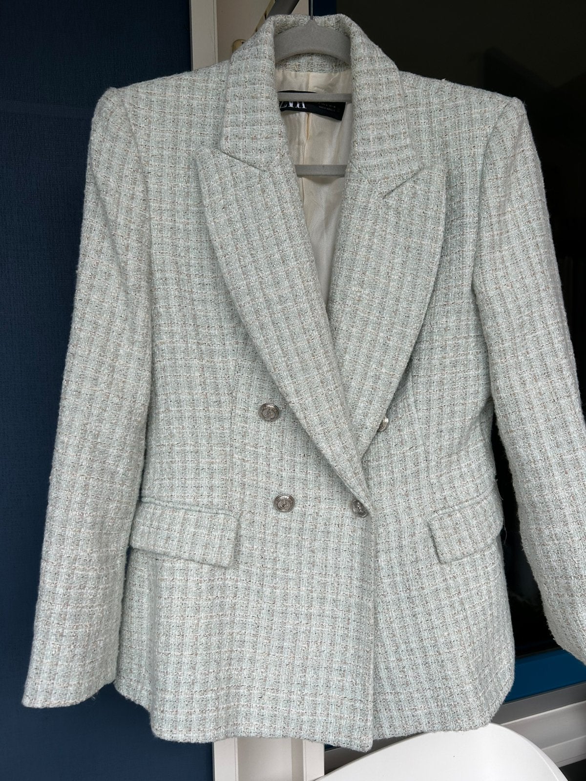 Blazer van Zara, Kleding | Dames, Verzenden, Zo goed als nieuw, Maat 38/40 (M), Groen