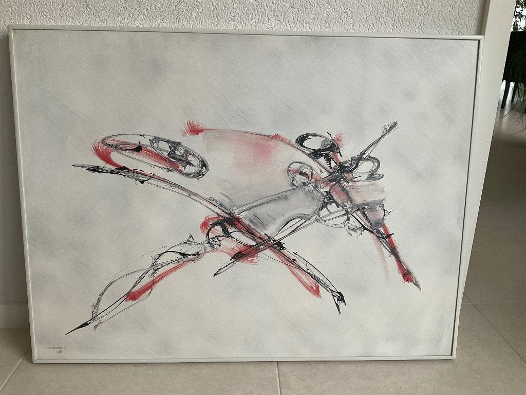 Schilderij, Antiek en Kunst, Kunst | Schilderijen | Klassiek, Ophalen, Paneel, Abstract, Ingelijst