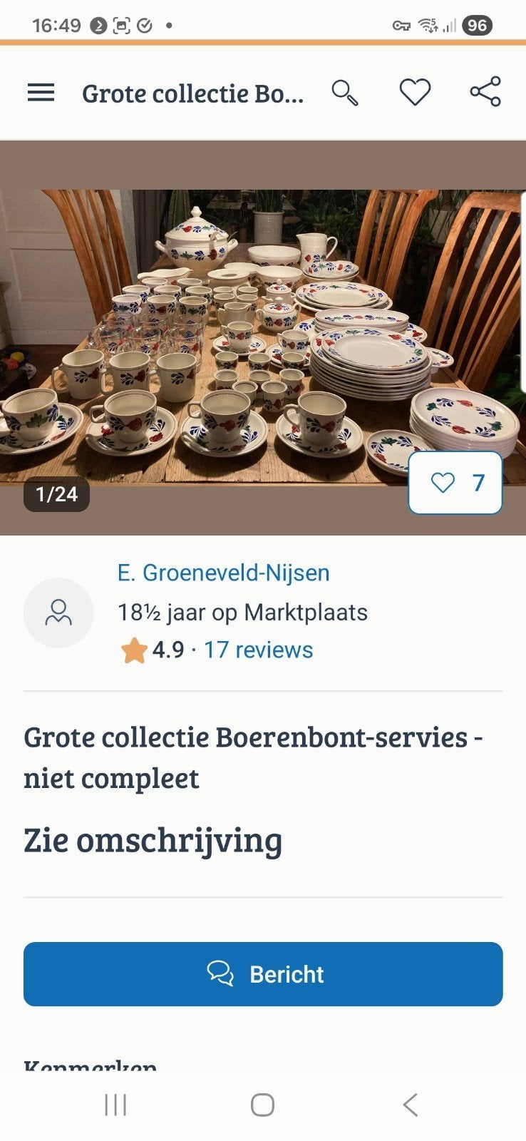 Grote collectie Boerenbont servies - niet compleet, Ophalen, Zo goed als nieuw, Landelijk/Boerenbont