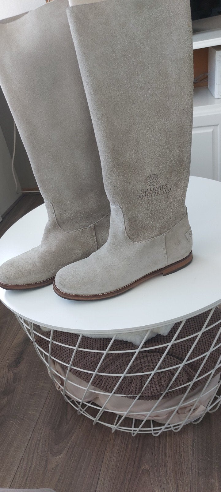 Shabbies suède laarzen licht beige maat 38 - Nieuw!, Ophalen, Hoge laarzen, Shabbies, Beige