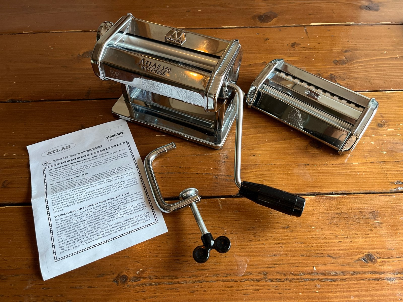 Marcato Atlas 150 Wellness Pastamachine - Made in Italy, Zilver, Ophalen of Verzenden, Zo goed als nieuw, Metaal