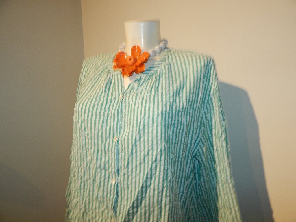 BA&SH blouse groen wit gestreept tijdloos en casual M, Kleding | Dames, Blouses en Tunieken, Maat 38/40 (M), Ophalen of Verzenden