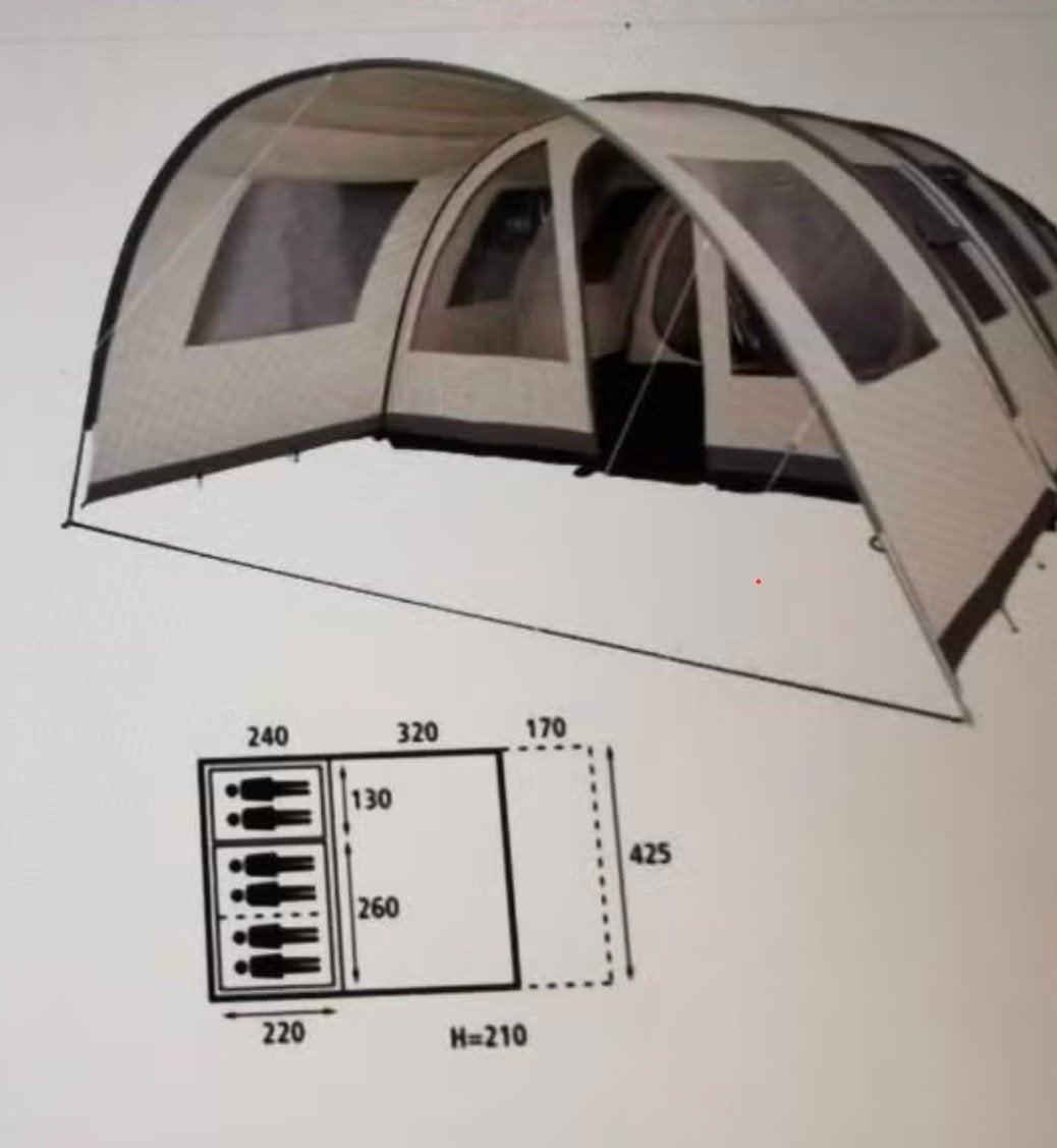 Basecamp Ambato Deluxe 6-persoons tent met hor, Ophalen, Gebruikt, Tot en met 6