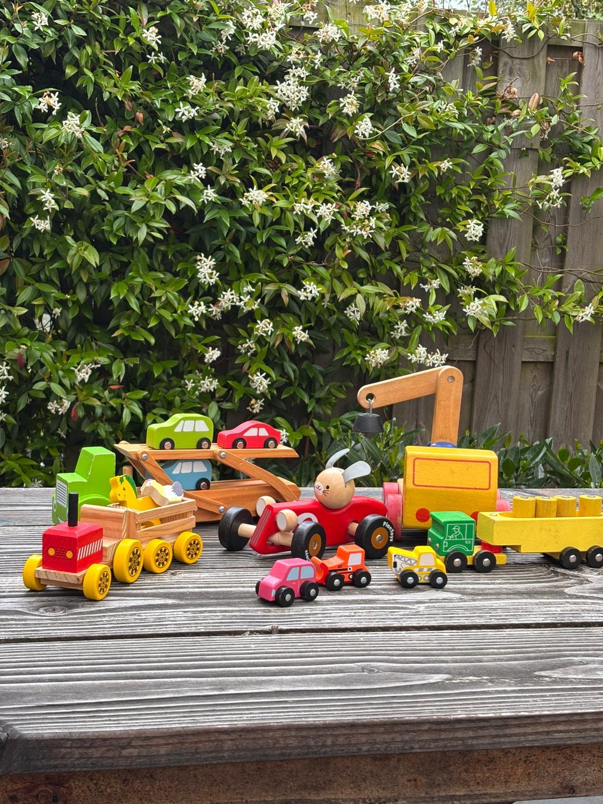 Set houten auto’s / vintage en nieuw, Kinderen en Baby's, Speelgoed | Houten speelgoed, Ophalen, Zo goed als nieuw