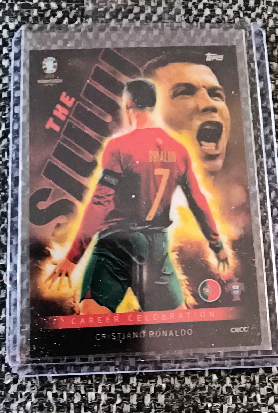 Cristiano Ronaldo Match Attax Career Celebration Kaart, Ophalen of Verzenden, Zo goed als nieuw, Buitenlandse clubs, Spelerskaart