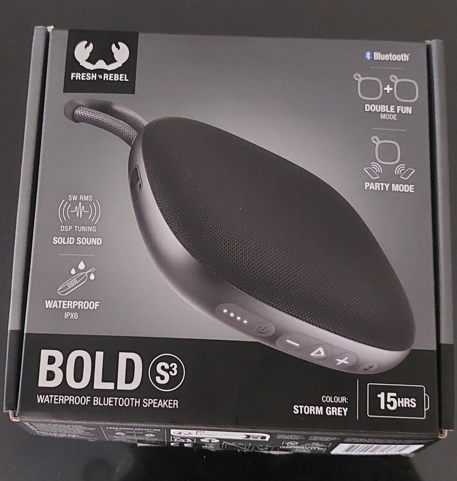 Fresh 'n Rebel Bold S3 Storm Grey Bluetooth Speaker, Nieuw, Draagbare speaker, Minder dan 60 watt, Ophalen