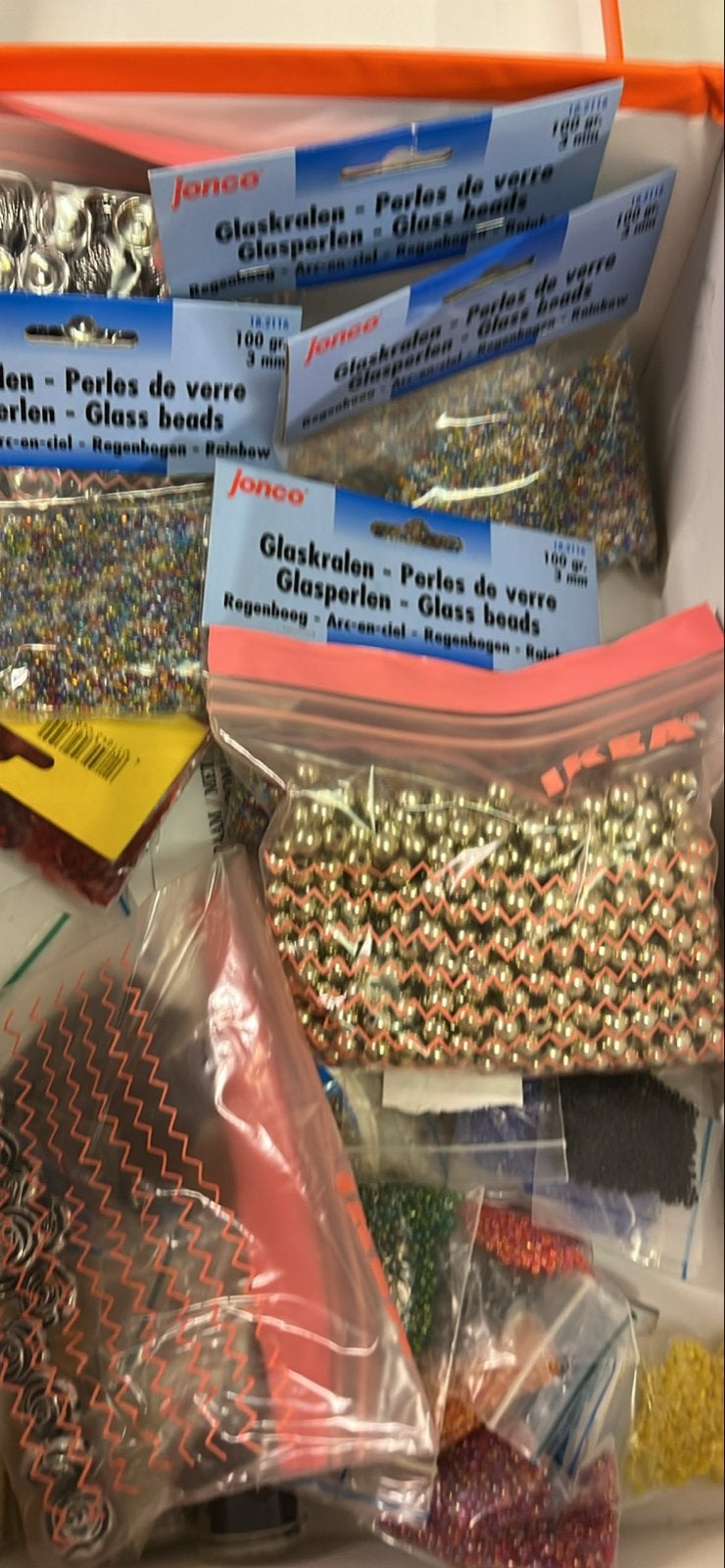 Grote partij glaskralen en overige kralen, Hobby en Vrije tijd, Ophalen, Zo goed als nieuw, Kraal
