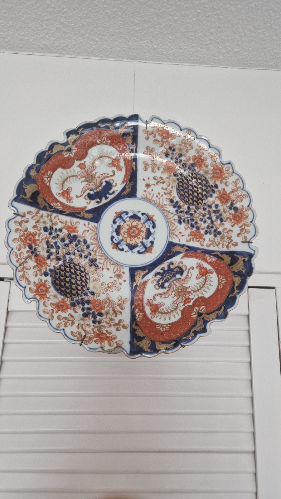 Antiek Japans Imari Porseleinen Schotel, 34,5 cm, Antiek en Kunst, Ophalen