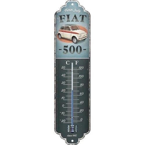 Fiat 500 auto reclame thermometer van metaal wanddeco deco, Ophalen of Verzenden, Nieuw, Auto's
