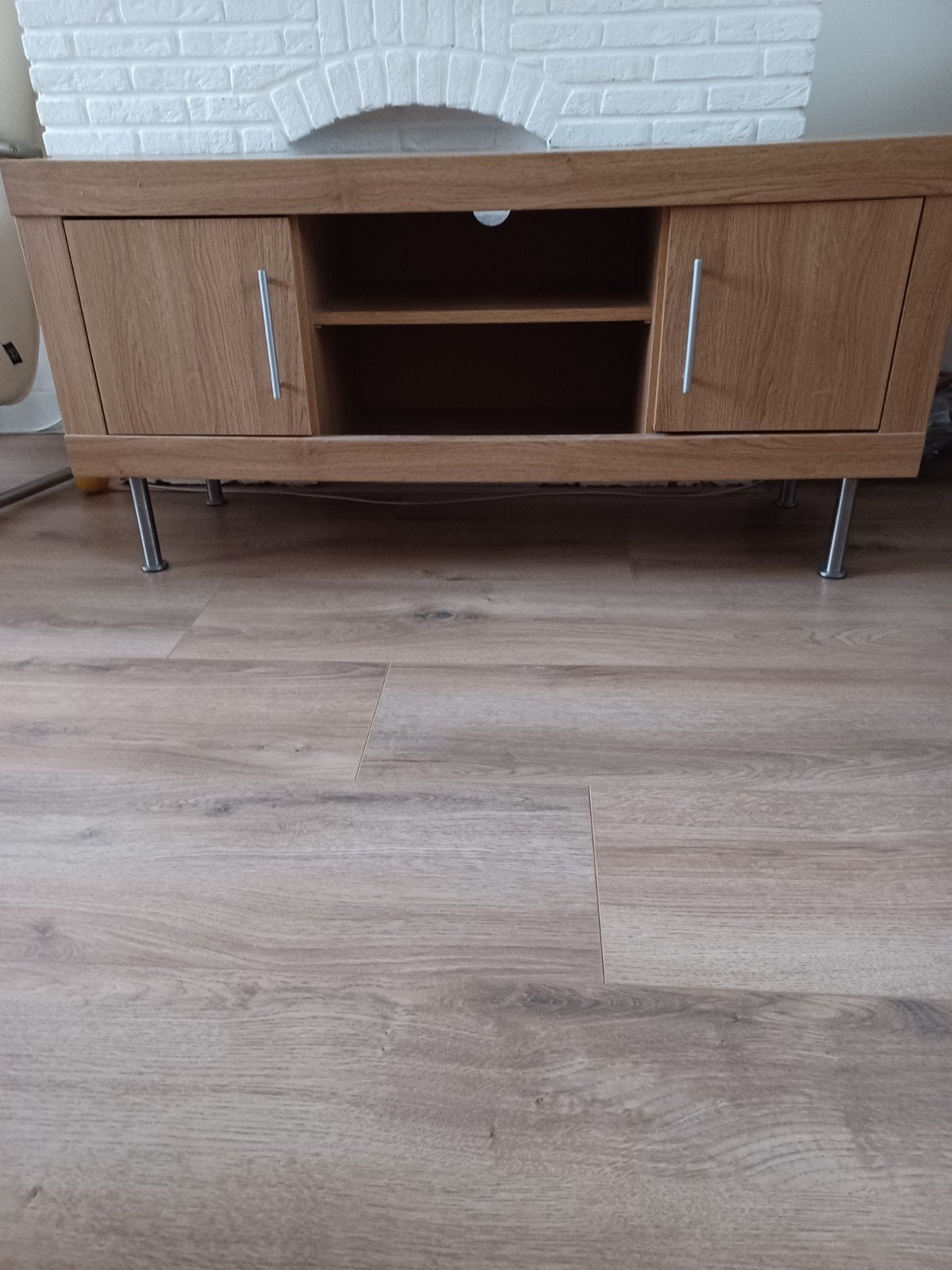 Houten tv-meubel met opbergruimte, Ophalen, Gebruikt, Minder dan 100 cm, 25 tot 50 cm