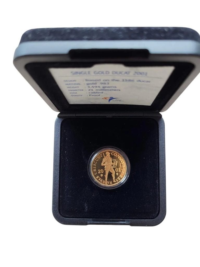 Nederland Gouden Dukaat 2001 in doosje