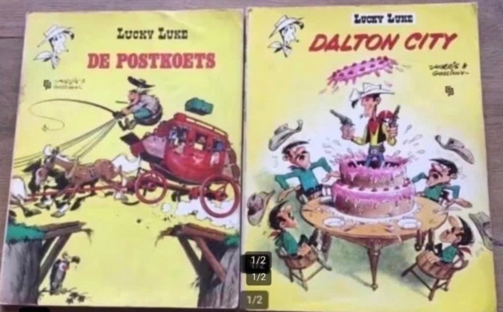 2 Lucky Luke 1e drukken uit 1969/1970 van Morris., Boeken, Meerdere stripboeken, Ophalen of Verzenden, Gelezen
