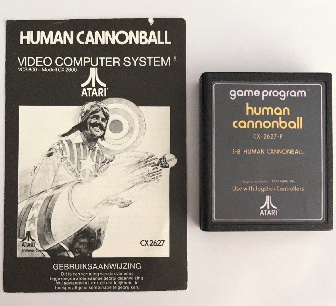 Atari Human Cannonball Game Program CX2627 met handleiding, Gebruikt, Shooter, 1 speler, Ophalen of Verzenden