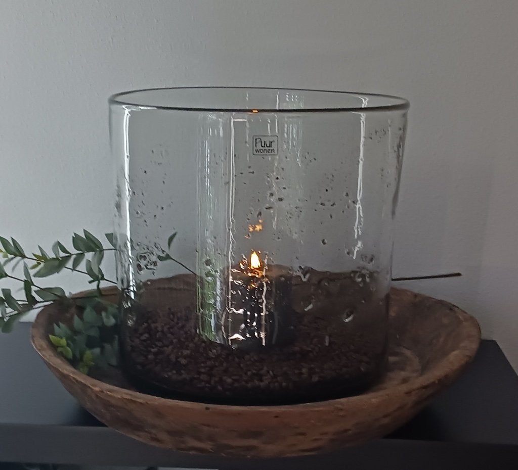 Windlicht XXL Puur Wonen transparant 35 x 35, Ophalen, Zo goed als nieuw, Glas, Windlicht