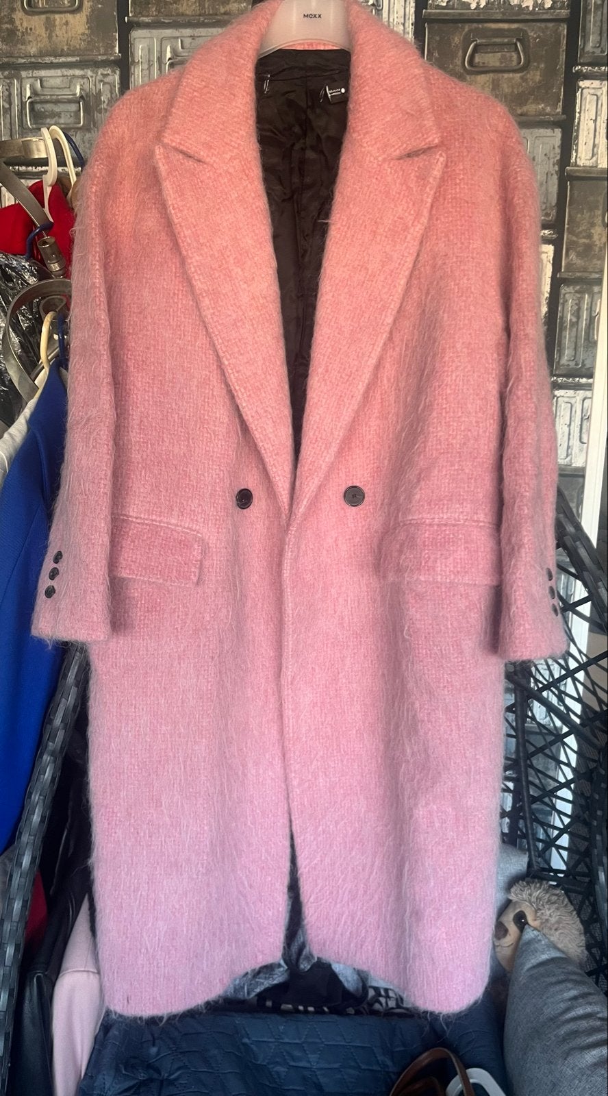 Zara lange wol alpaca jas Manteco roze, Ophalen of Verzenden, Zo goed als nieuw, Maat 34 (XS) of kleiner, Roze