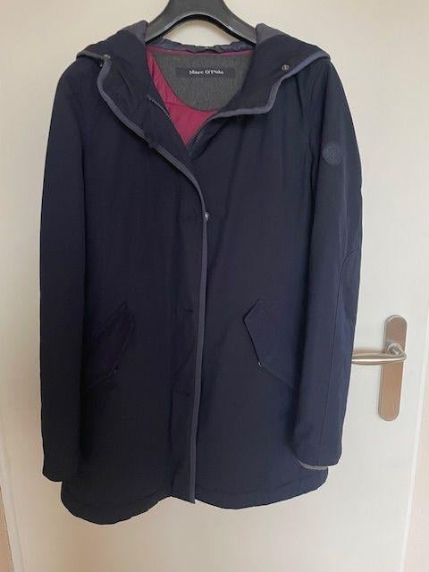 blauwe damesjas met/zonder bontkraag Marco Polo maat 36, Ophalen, Gedragen, Maat 36 (S), Blauw