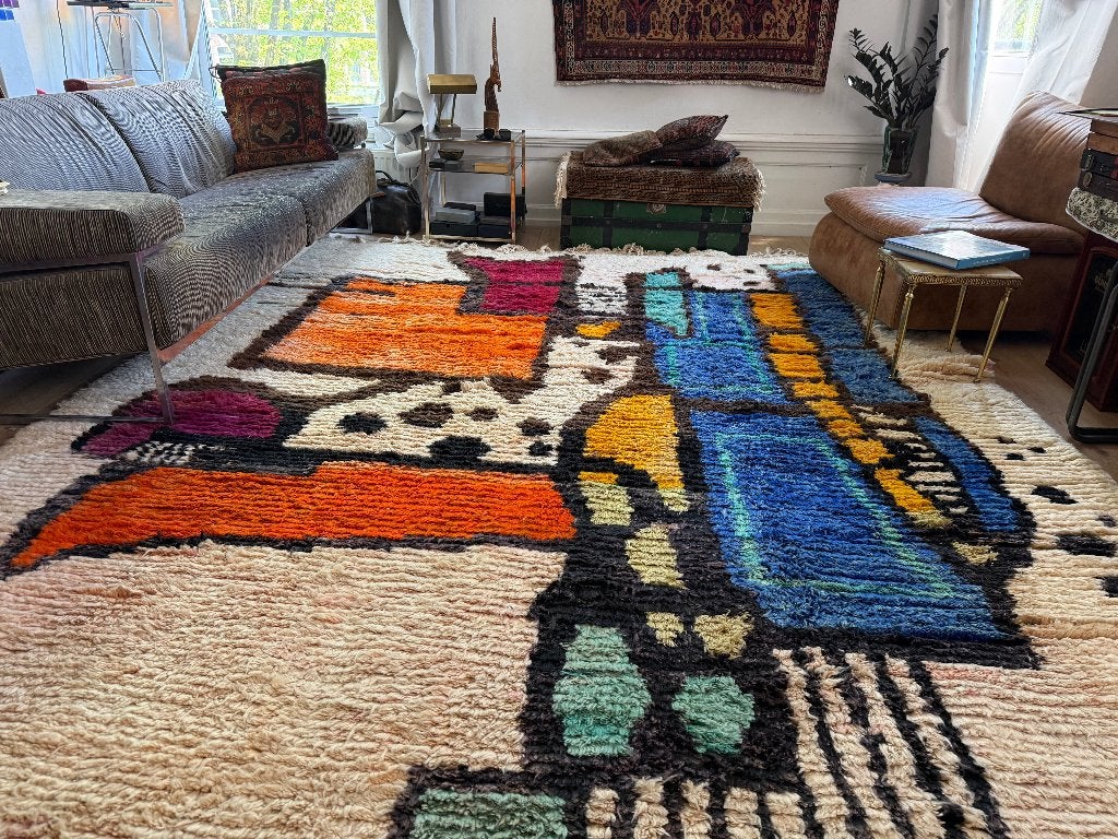 Vintage Marokkaanse Tapijten – Zorgvuldig geselecteerd, 1053ML, Amsterdam, Info@bababoho.com, Geel, Ophalen of Verzenden