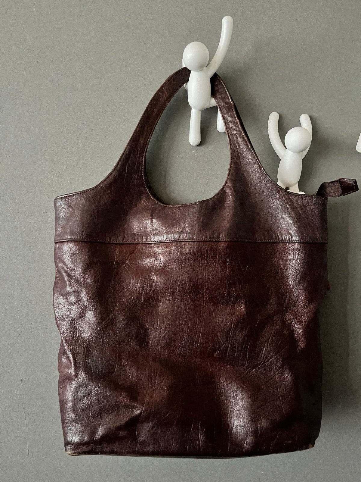 Vintage Leren Tas uit Marokko - Bruin, Ophalen, Gebruikt, Bruin, Handtas