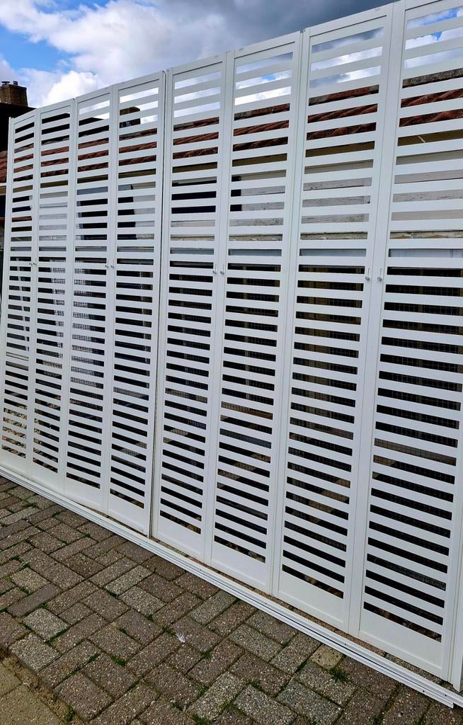 2 luxe fractions aluminium shutters ral 9010, Ophalen, 200 cm of meer, Wit, 150 tot 200 cm