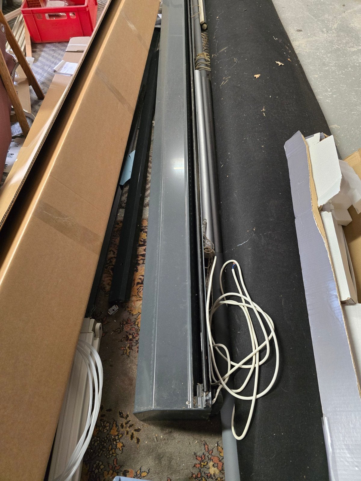 Gebruikt rolluik, grijs, met elektrische bediening, Tuin en Terras, Zonneschermen, Gebruikt, Rolluik, 300 cm of meer, 250 cm tot 450 cm