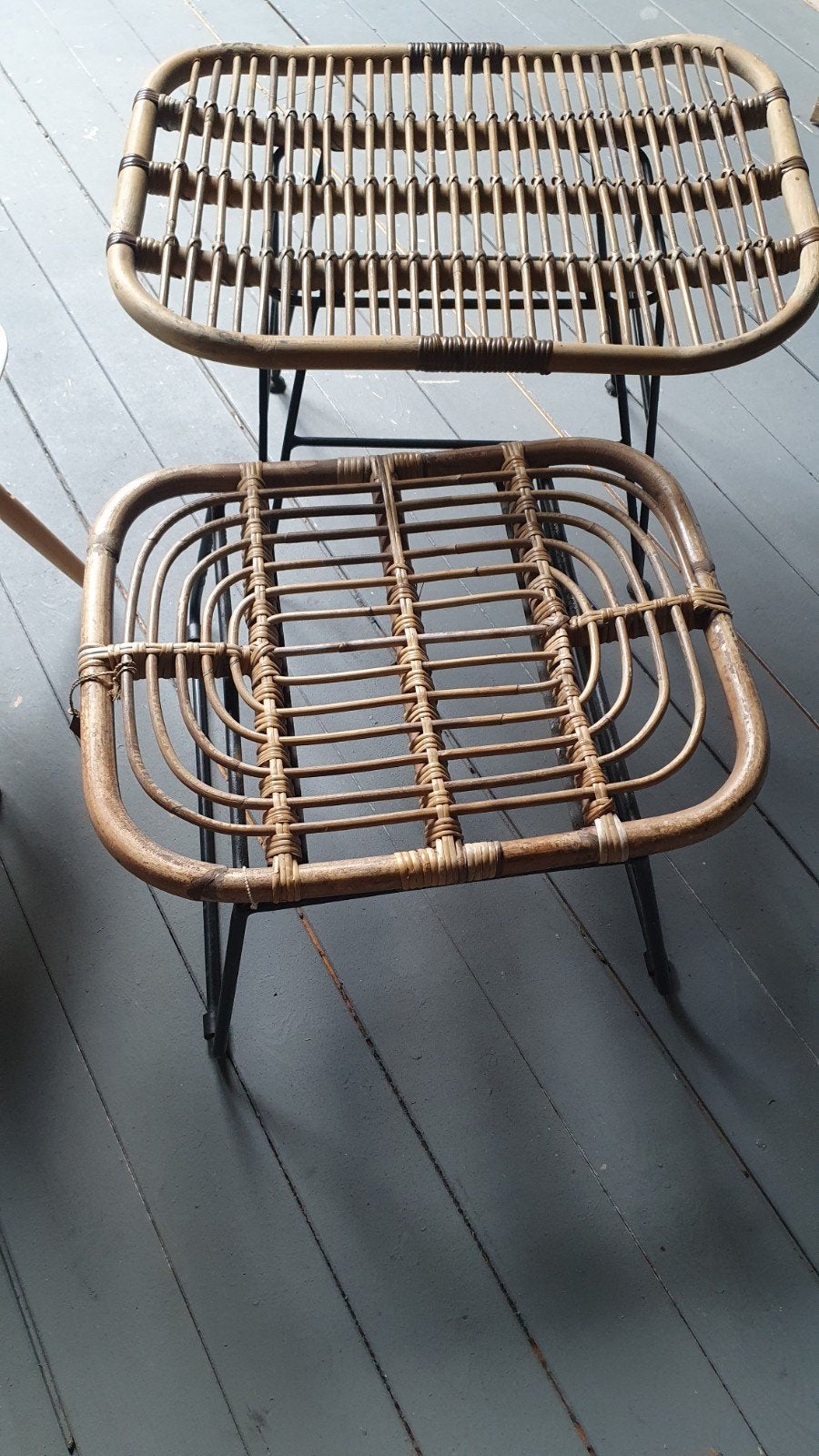 Bamboe bijzettafeltje/ krukje/ voetenbankje - per stuk te ko, Huis en Inrichting, Ophalen, Minder dan 55 cm, Gebruikt, Boho, Natuurlijk