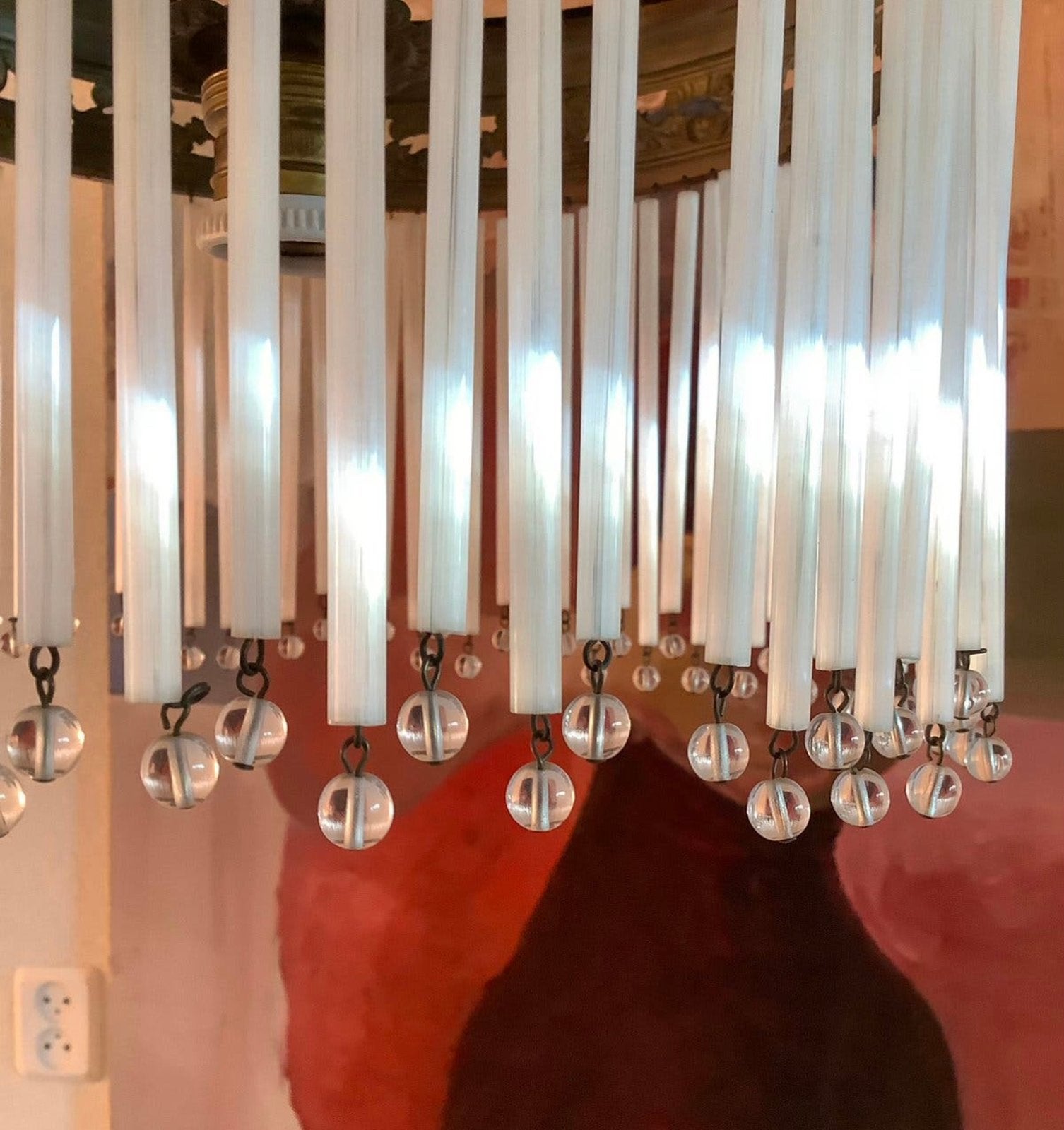 ART NOUVEAU HANGLAMP, 1910 ZEER GOEDE STAAT NU OPHALEN €150, Huis en Inrichting, Ophalen of Verzenden, Zo goed als nieuw, Glas