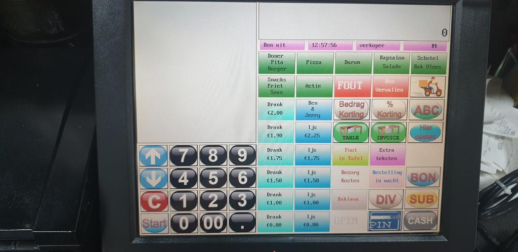 Touchscreen kassa met software, horeca en detailhandel, Computers en Software, Ophalen of Verzenden, Zo goed als nieuw
