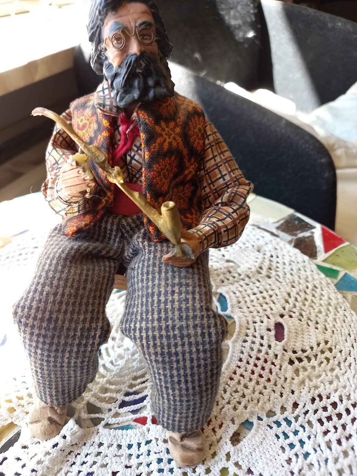 beeldje met een saksefoon in zijn hand, Verzamelen, Ophalen of Verzenden, Zo goed als nieuw, Mens