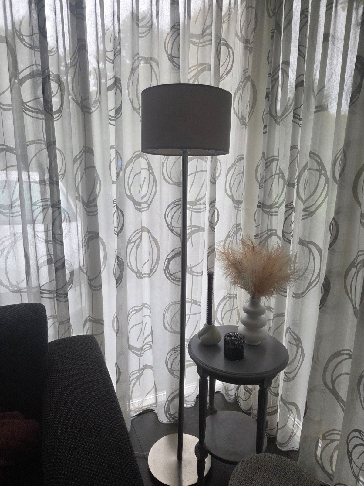 Vloerlamp met taupekleurige kap - Home Sweet Home, Ophalen, Zo goed als nieuw, Metaal, 150 tot 200 cm